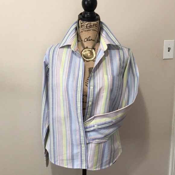 LANDS -END STRIPED SHIRT OF DIFFERENT COLORS - Picture 2 of 6